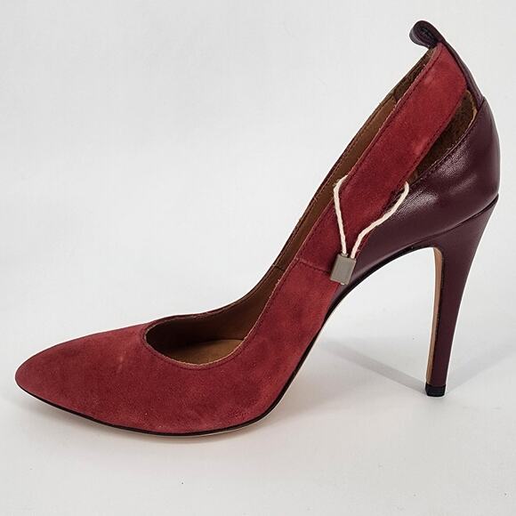 IRO Burgundy Suede/Leather Pumps Women's Size 37 (US 6.5) - Picture 9 of 15